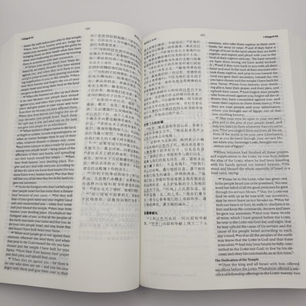 interior of bilingual chinese bible for sale