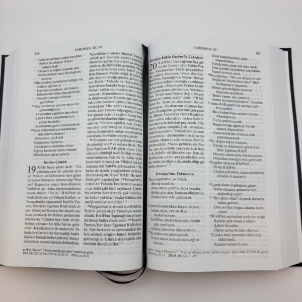 interior of a turkish hardback bible for sale